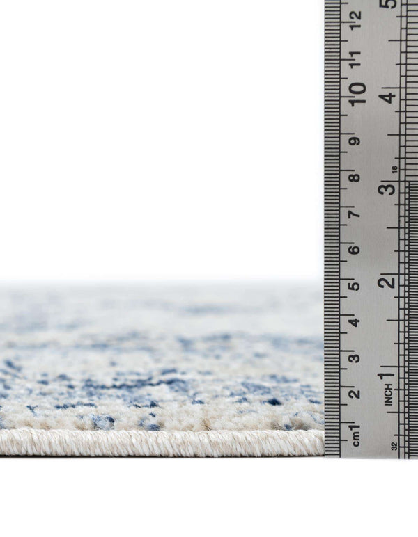 Unique Loom La Jolla Botanica Machine Made Floral Rug Ivory Blue, Beige/Blue/Light Blue/Ivory 7' 10" x 7' 10"