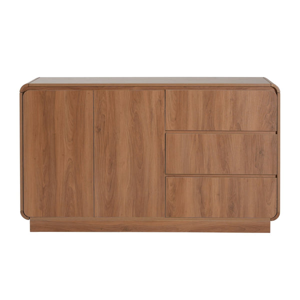 English Elm Modern White Sideboard with Soft Close Drawers and Doors for Dining or Living Rooms N779P373190L_N779P373191L