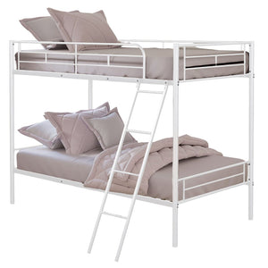 English Elm Contemporary Twin-over-Full Bunk Bed with Sturdy Metal Frame, Two-Tone Finish, Space-Saving Design White 15 L x 80 W x 8 H B2741P347316