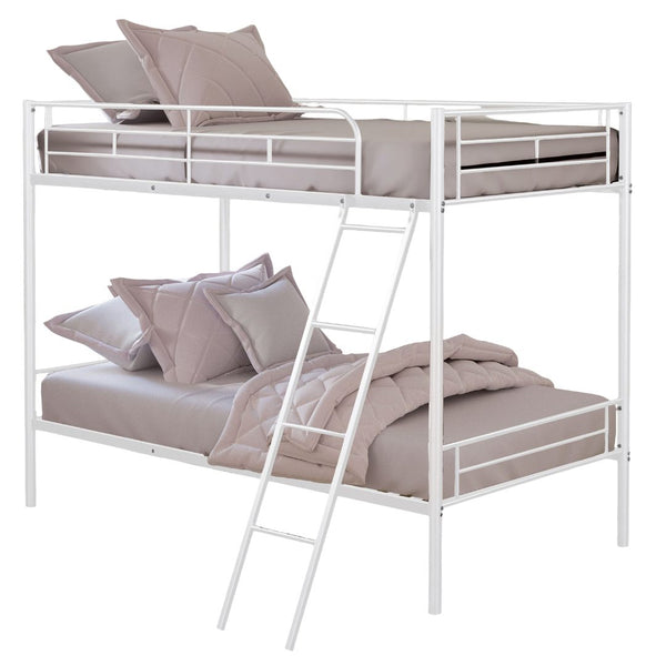 English Elm Contemporary Twin-over-Full Bunk Bed with Sturdy Metal Frame, Two-Tone Finish, Space-Saving Design White 15 L x 80 W x 8 H B2741P347316