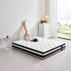 English Elm 12 Inch Full Hybrid Mattress Euro Top Pocketed Coil Memory Foam Medium Firm Support W3017P301128