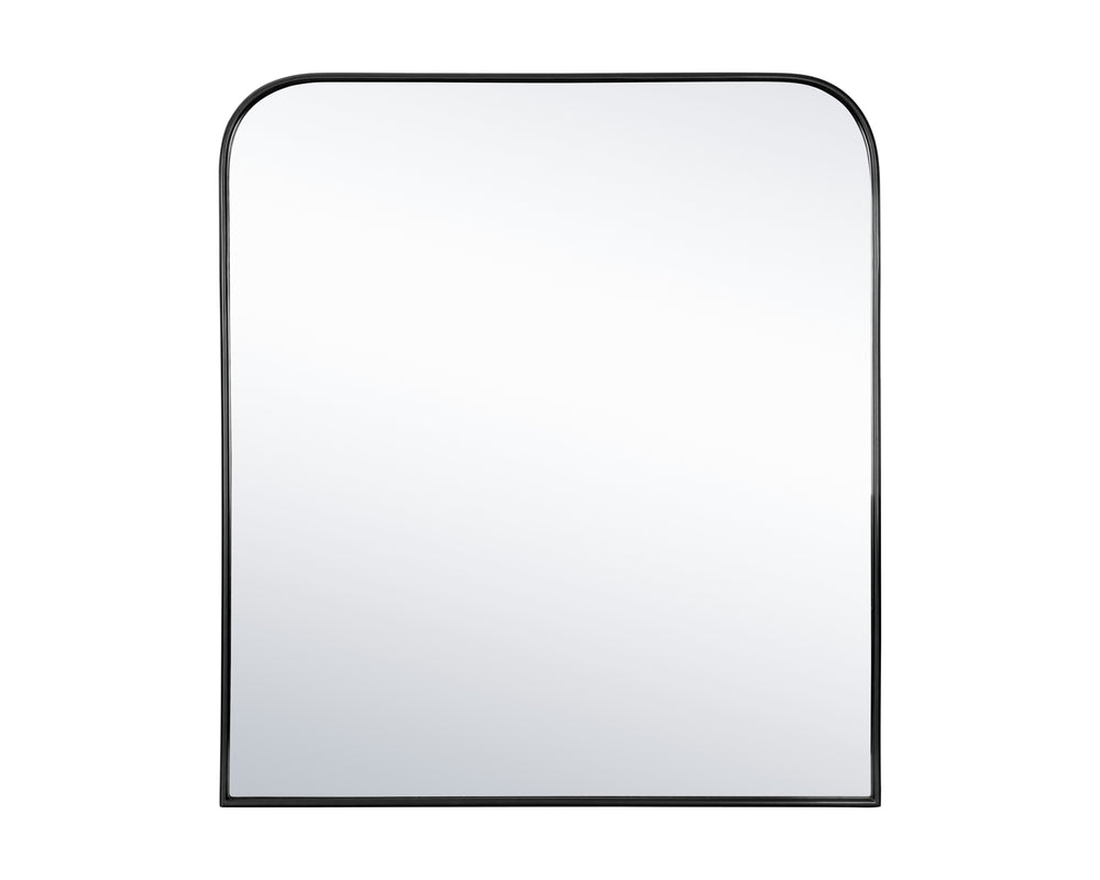 Sunpan Calabasas Wall Mirror - Sleek Minimalist Design with Unique Artisanal Craftsmanship for Modern Spaces Black