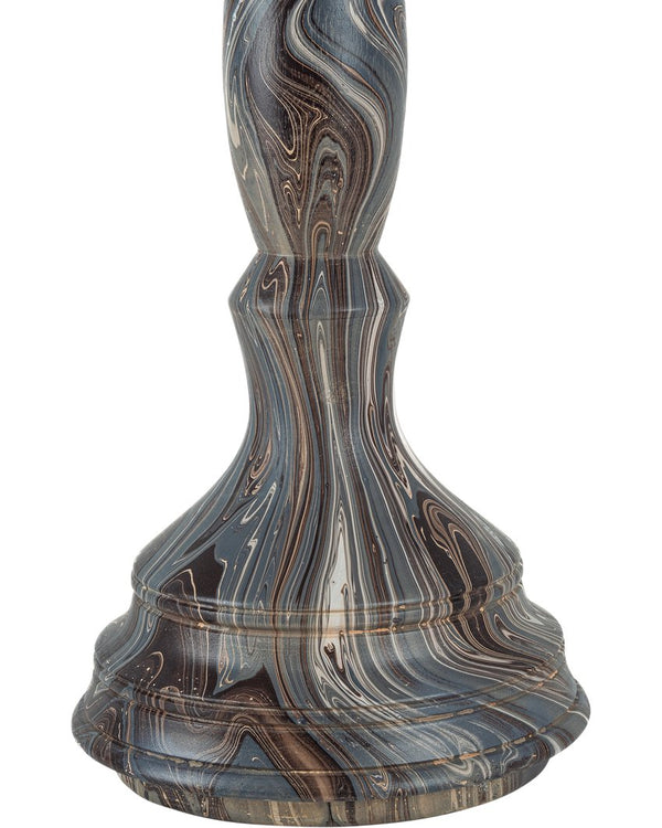 Currey & Company Marbleized Tall Turret Box - Hand-carved Wooden Storage Container With Vintage Charm And Elegance Brown Wood 1200-1051-currey-company
