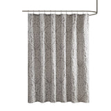 Madison Park Odette Traditional Jacquard Shower Curtain MP70-6875 Silver/Silver