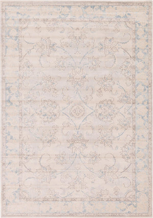 Unique Loom Paris Hickory Machine Made Border Rug Beige, Beige/Blue/Gray/Light Brown 7' 1" x 10' 0"