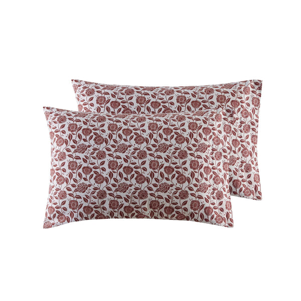 English Elm 4 Pcs Full Sheet Set - Cozy Rust Floral Design, 100% Cotton Flannel For Year-Round Comfort & Style B035P319678