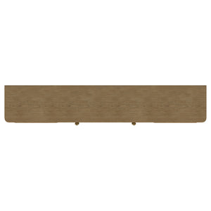English Elm Benson Wide Rattan Door Media Console with Aged Brass Legs for Modern Living Rooms Sand B062P440119