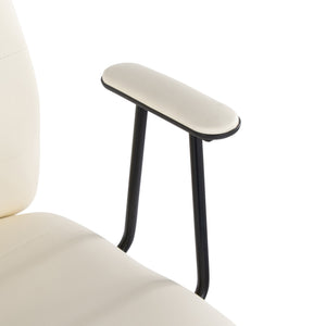 English Elm Office Chair with Faux Leather Upholstery Pneumatic Swivel Seat for Modern Workspaces Cream B202P474195