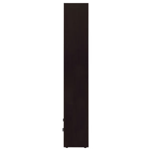 English Elm Maureen Cappuccino 5-Shelf Bookcase with Drawer — Warm Espresso-Toned Display Shelves & Hidden Storage Elegance B062P331099