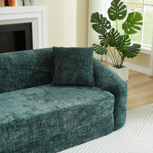 English Elm 87-inch Curved Chenille Convertible Sofa Sleeper with Pull-out Base for Apartment Living W3505P465317