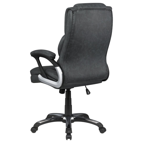 English Elm Stanton Executive Leatherette Office Chair with Channeled Back and Chrome Caster Base B062P447940