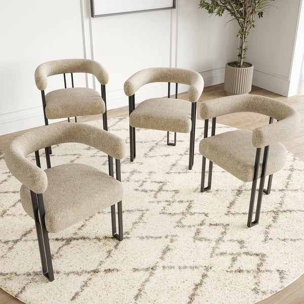 English Elm Counter Height Stools Set of 2 Mid-century Metal Legs Ergonomic Kitchen Island Seating Khaki T3623P432018