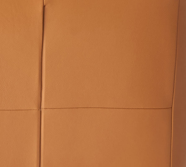 English Elm Zusa Sandstone Top Grain Leather Accent Chair & Ottoman with Metal Frame, Full Foam, Modern Luxe B2726S00389