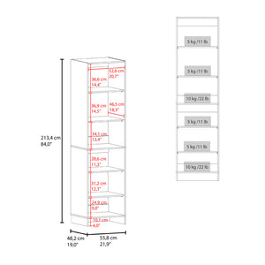 English Elm Maplewood Slim Open Wardrobe with Dual Chrome Rods for Small Bedroom Storage B092P474470