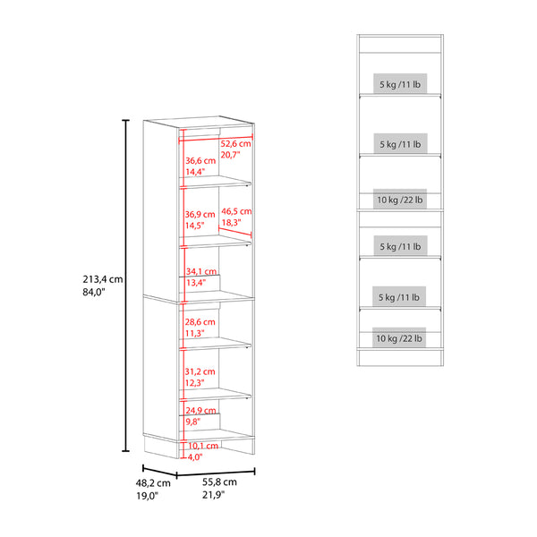 English Elm Maplewood Slim Open Wardrobe with Dual Chrome Rods for Small Bedroom Storage B092P474470