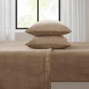 English Elm 4 Pcs Queen Micro Plush Sheet Set - Ultra-Soft Taupe Bedding For Year-Round Cozy Comfort & Style B035P319764