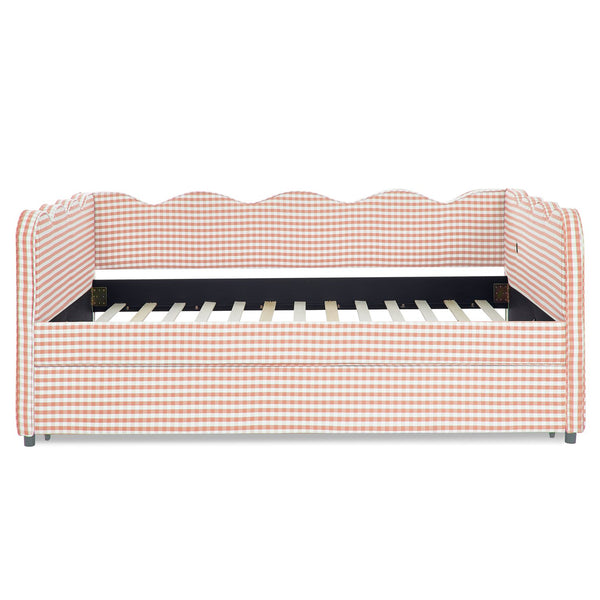 English Elm Spare Plaid Upholstered Convertible Daybed with Usb Port for Kids or Guest Rooms W1413P384961