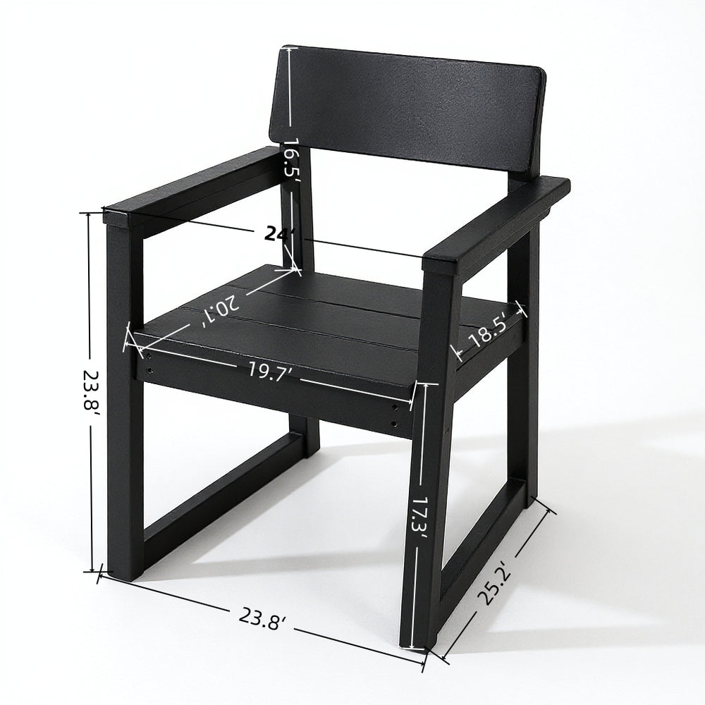 English Elm 7-Piece Hdpe Outdoor Dining Set For 6 – Stylish, Weather-Resistant Patio Furniture For Any Space W3566S00010