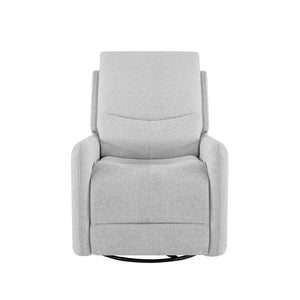 English Elm Jennifer Taylor Home - Dublin 30" Swivel Power Recliner Arm Chair in Saddle Faux Leather with 360° Base and Plush Foam Support Gray B2719P328581