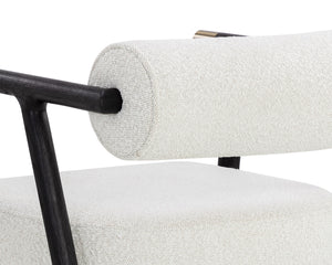 Sunpan Sova Dining Armchair - Mid-Century Modern Design with Solid Oak Frame & Stylish Brass Accents