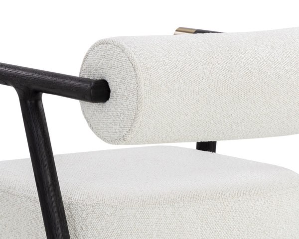 Sunpan Sova Dining Armchair - Mid-Century Modern Design with Solid Oak Frame & Stylish Brass Accents