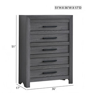 English Elm Rustica Contemporary Gray Laminated Chest with Sculptural Facade and Dovetail Drawers B078P473031