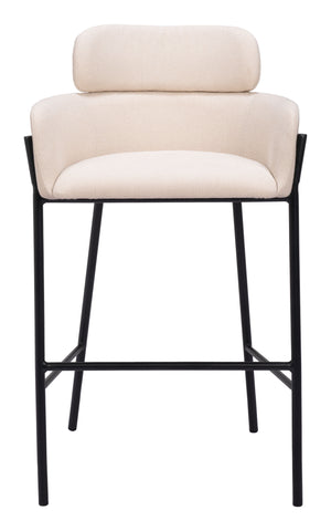 Bremor Barstool Beige 110174 Zuo Modern