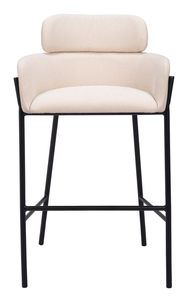 Bremor Barstool Beige 110174 Zuo Modern