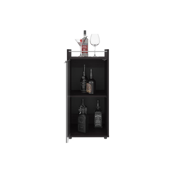 English Elm Theba Modern Minibar Cabinet with 2 Doors & Open Shelf, Compact Black MDF Storage for Small Spaces B070P337131