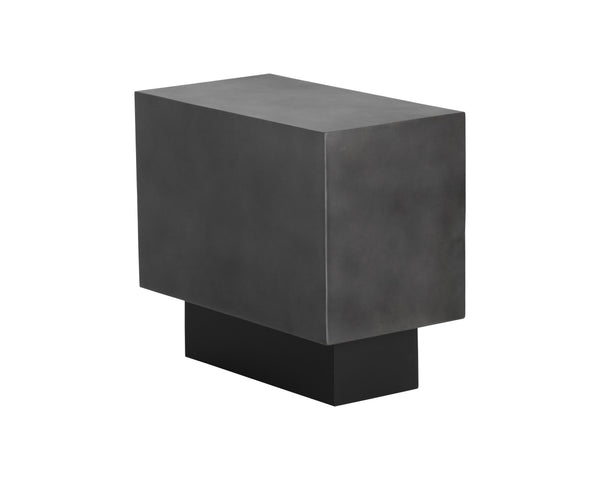 Sunpan Blakely Side Table - Contemporary Rectangular End Table with Bold Design and Artisan Craftsmanship Gunmetal