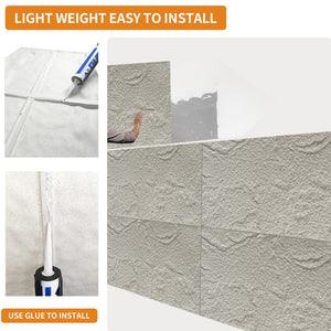 English Elm 3d Faux Stone Pu Wall Panels Set Lightweight Flame Resistant Architectural Accent Cement Grey W347P419785