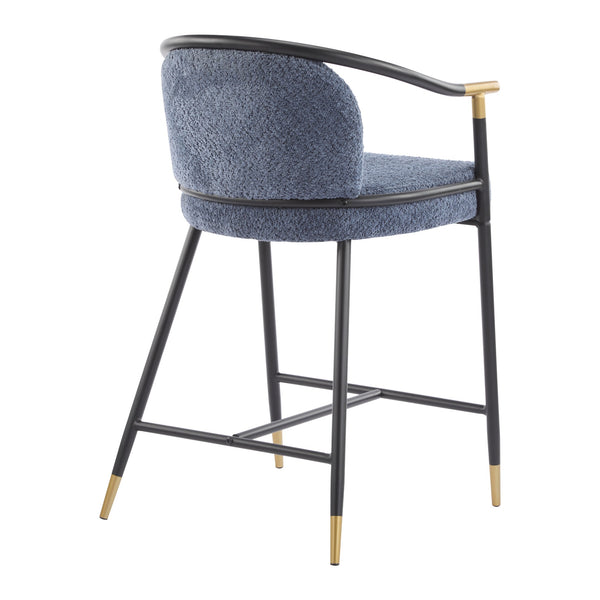 English Elm Christopher Knight Home® - 26" Upholstered Counter Stool Set of 2 with Bouclé Fabric and Iron Frame, Contemporary Comfort and Style Gold+Black,Navy Blue N771P288863U