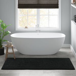 English Elm 1 Heavyweight Cotton Tufted Bath Rug Reversible Spa Grade Absorbent Floor Mat Black B035P319569