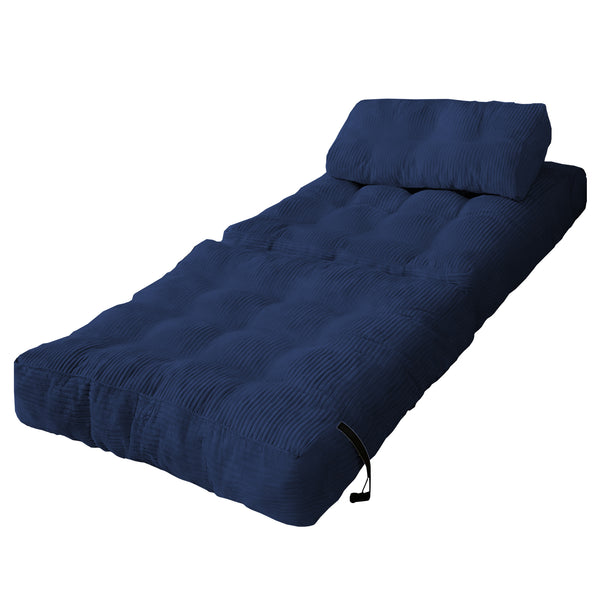 English Elm Modular Floor Sectional Corduroy Sofa Bed Low Profile Convertible for Studio Living Blue W3737P426645