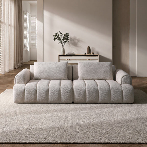 English Elm 2ps, Arc Chenille Sectional Sofa with Tufted Back for Apartments and Living Rooms W2664S00079