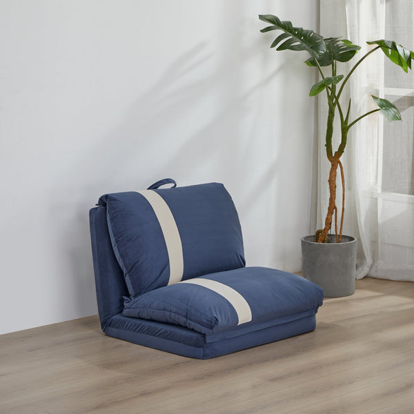 English Elm ARIA Modern Floor Sofa Bed with 6-Position Adjustable Back, Quick 5-Second Fold, Corduroy Comfort Navy Blue W3391P324410