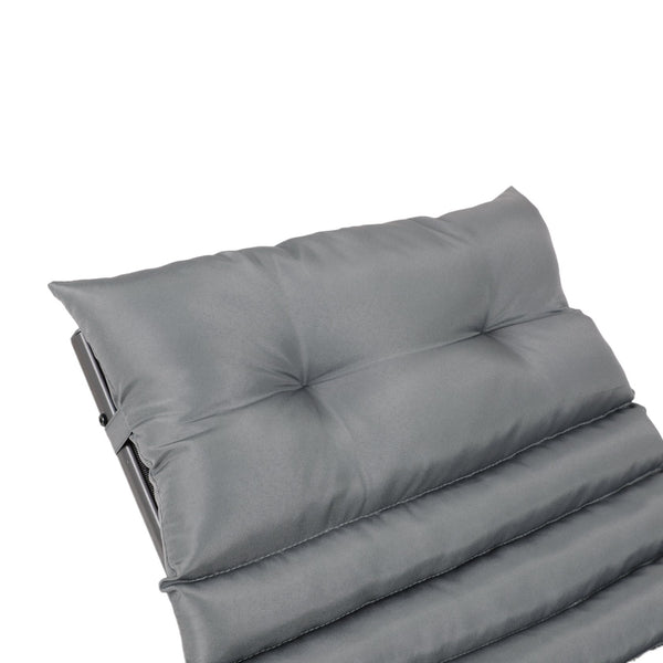 English Elm 2PCS 72.8" Chaise Lounge Cushions Grey - Outdoor Patio Replacement Set with Straps, Removable Covers, Plush Sponge Comfort W419P182869