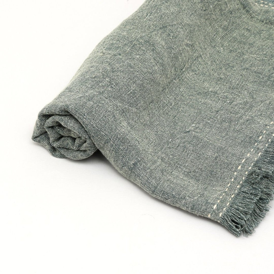 English Elm Linen Throw Blanket - Thumbnail 4
