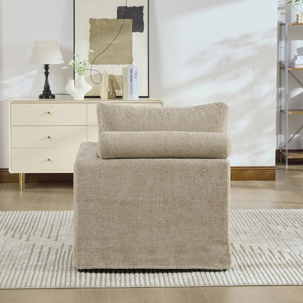 English Elm 31.69" Chenille Modular Sofa Bed with Pocketed Springs and Sleek Metal Legs for Studios W3189P438358
