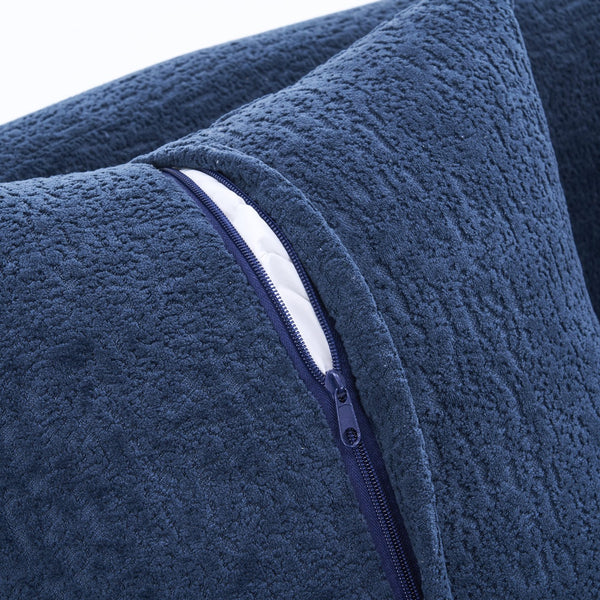 English Elm Compression Compression Sponge Sofa Curved Modular Sectional with 30D High-Density Chenille Sleeper for Cozy Apartment Living Room Comfort and Safe Rounded Design Navy Blue W2231S00030