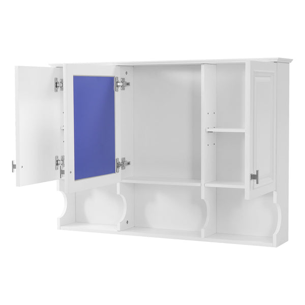 English Elm 3-in-1 Wall Mounted Bathroom Medicine Cabinet with Soft Close Mirror and Towel Bar White N710P358620K
