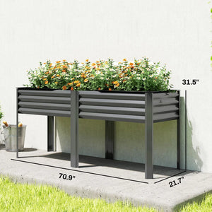English Elm Outdoor Raised Metal Garden Bed Galvanized Steel Planter with Powder Coated Finish T3971P467403