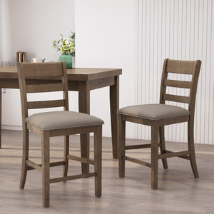 Christopher Knight Home® - Noble House - - Farmhouse Upholstered Wood Counter Stools (Set Of 2)