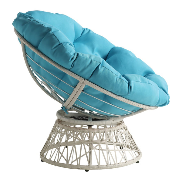 OSP Home Furnishings Papasan Chair Blue