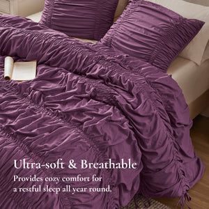 English Elm 2PCS Washed Microfiber Twin/Twin XL Comforter Set with Plush Poly Fill and Soft Standard Sham Pair Purple 16.73 L x 12.99 W x 7.87 H B035P341085