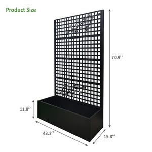 English Elm Metal Raised Garden Bed with Integrated Trellis for Patio Privacy and Climbing Plants W1586P455883