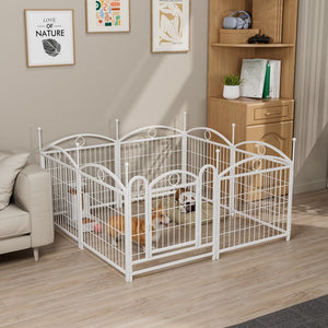 English Elm Dog Playpen 8 Panel Heavy Duty Iron Pet Enclosure Foldable Indoor Outdoor Exercise Pen W368P233997