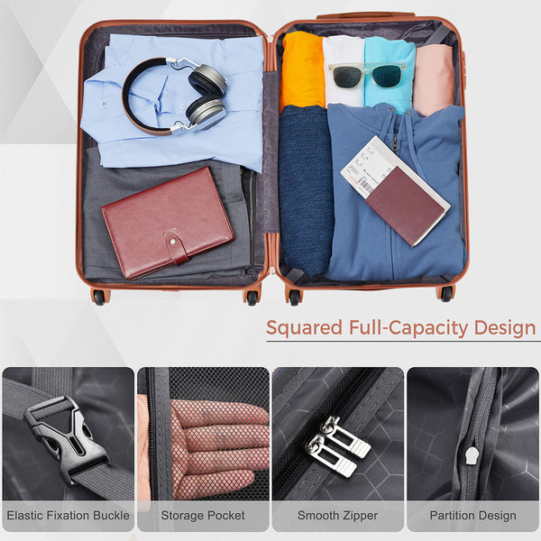 English Elm 3-piece Hardshell Abs Travel Set with Tsa Lock Spinner Wheels Duffel and Toiletry Bag Black N726P439331A