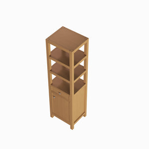 English Elm 20" Oak Finish Freestanding Bathroom Tower Cabinet with Soft Close Door and Drawer T3785P442242