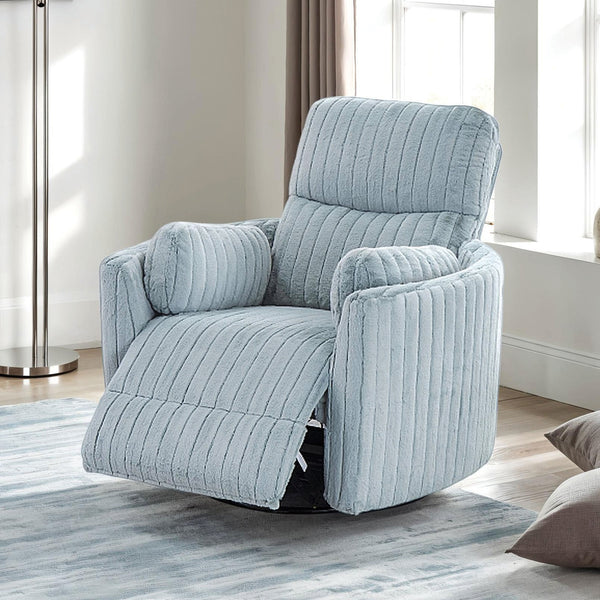 English Elm Contemporary Power Recliner with Plush High-Density Foam, Soft Track Arms, Hardwood Frame, Oversized Seat Sky Blue 39 L x 32 W x 26 H B2741P391180